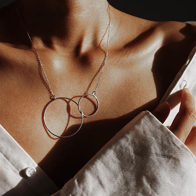 Double OT Chain Pendant Necklace – Layered European Style - สร้อยคอจี้โซ่คู่ สไตล์ยุโรปสุดหรู